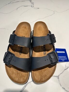 Birkenstock Black Two-Strap Slide Sandals